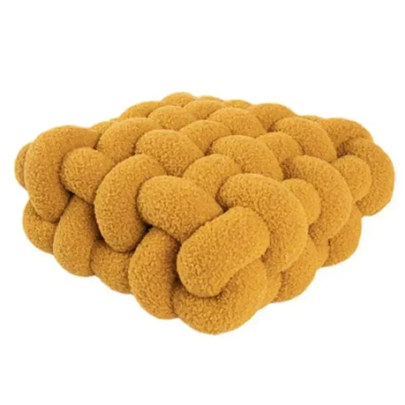 Cojín decorativo suave de felpa con forma de nudo nórdico