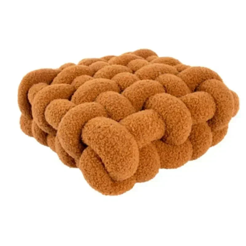 Cojín decorativo suave de felpa con forma de nudo nórdico