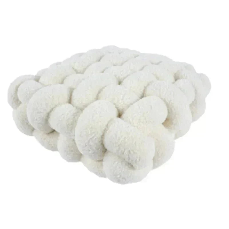 Cojín decorativo suave de felpa con forma de nudo nórdico