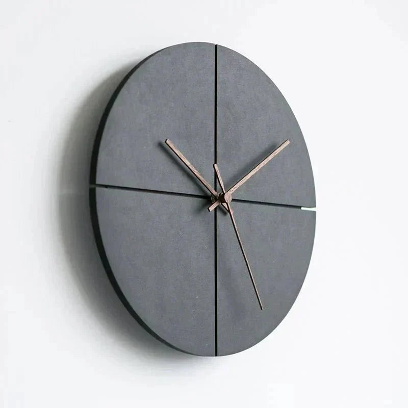 Reloj de pared silencioso de cuarzo con marco delgado de aluminio y esfera de vidrio