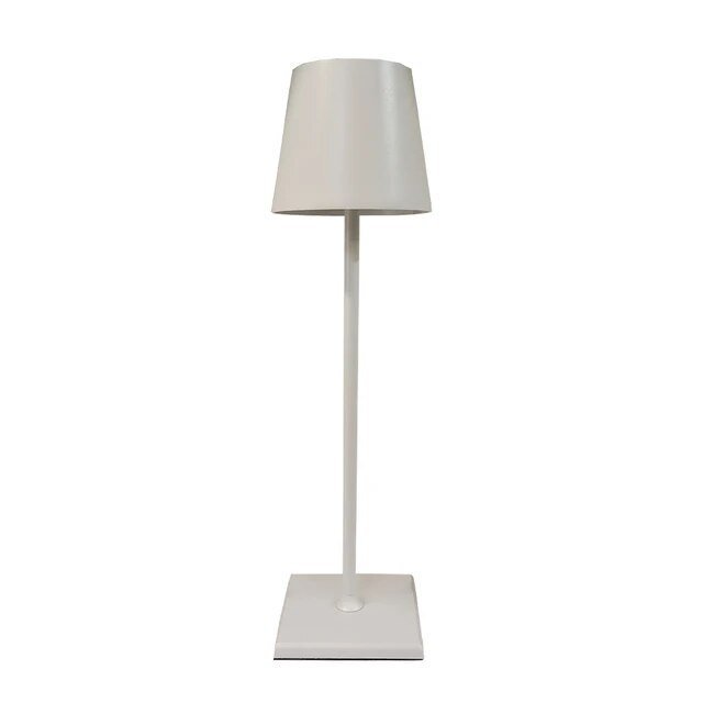 Lámpara de mesa moderna de aluminio metálico, recargable, táctil, regulable e inalámbrica