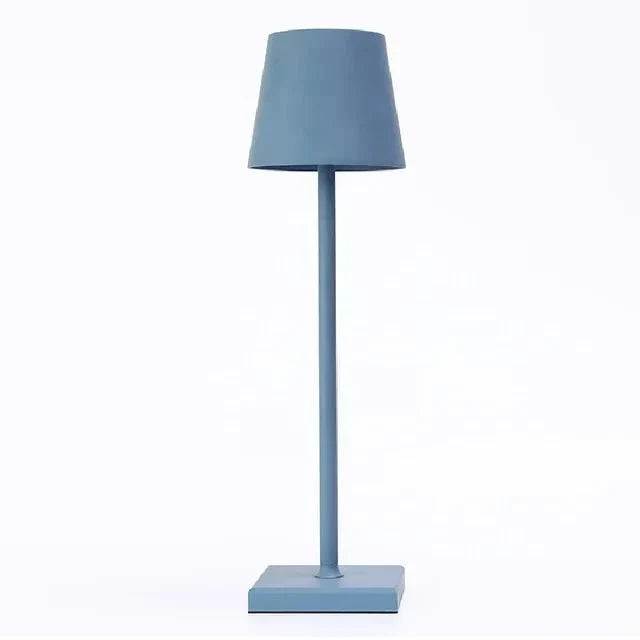 Lámpara de mesa moderna de aluminio metálico, recargable, táctil, regulable e inalámbrica