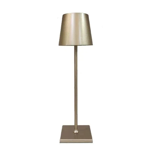 Lámpara de mesa moderna de aluminio metálico, recargable, táctil, regulable e inalámbrica