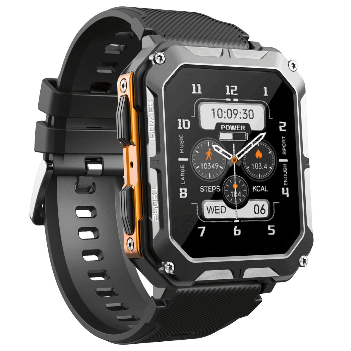 Reloj inteligente resistente a golpes e impermeable, de grado militar, con monitorización de la salud