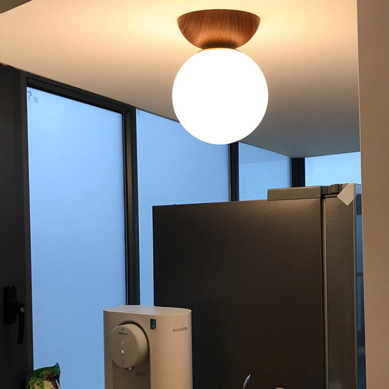 Lámpara de techo redonda minimalista esférica inspirada en Japón con regulación de intensidad