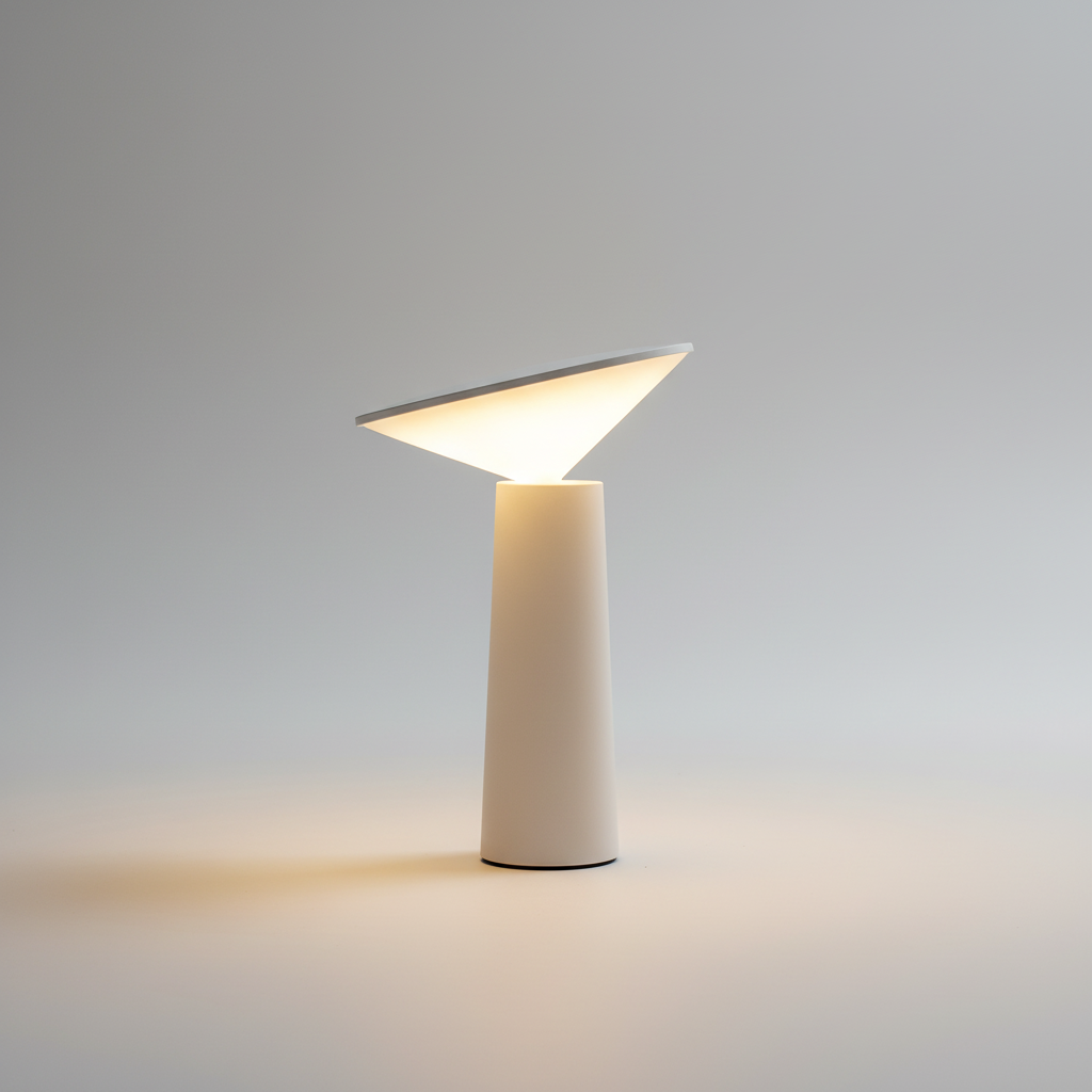Lámpara de mesa delgada y minimalista, inalámbrica, con cabezal inclinable giratorio y regulable