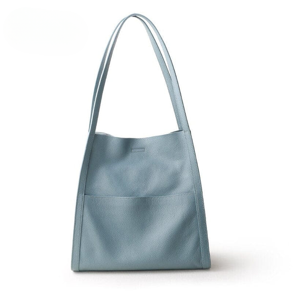 Bolso de hombro de cuero genuino, espacioso, para uso diario