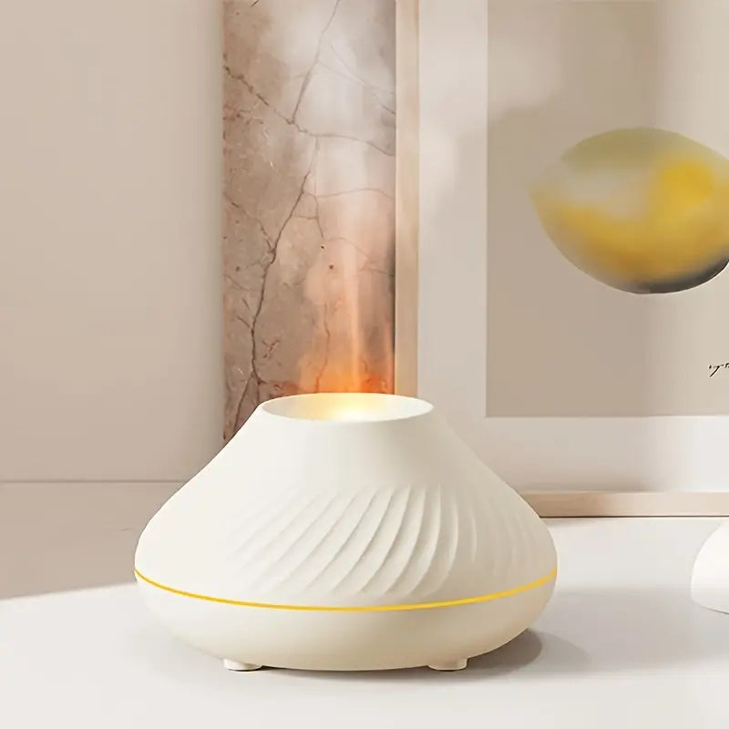 Difusor de aire ultrasónico de aroma y niebla con efecto de llama suave