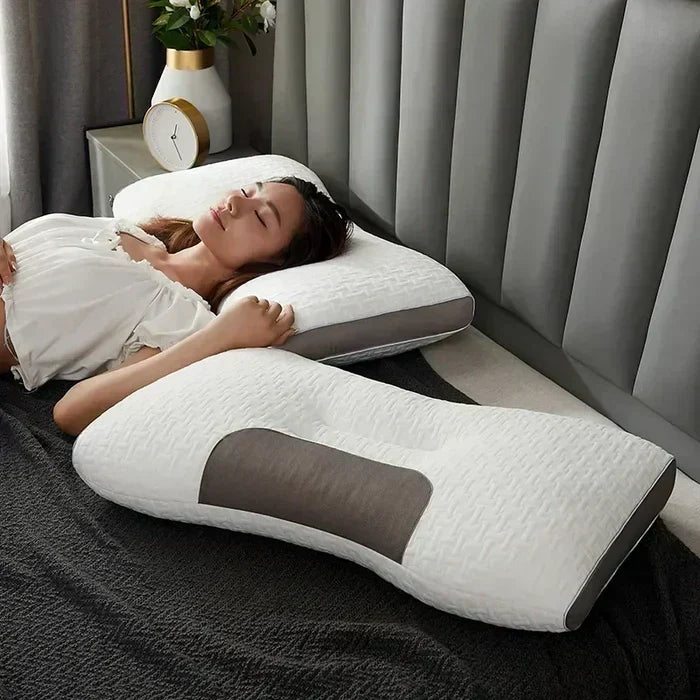 Almohada de masaje ortopédica contorneada de fibra de soja para el cuello