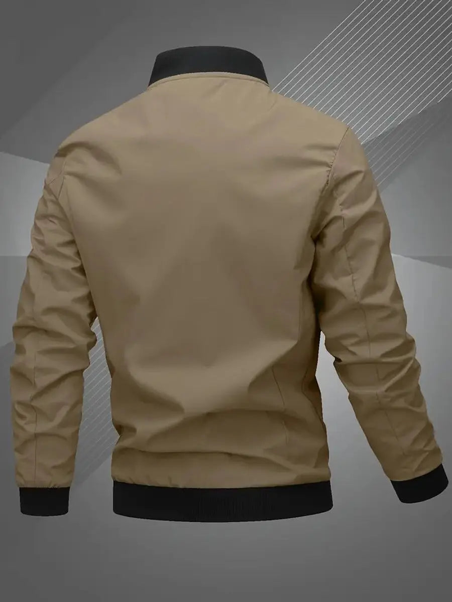 Chaqueta bomber ligera para hombre, con cierre y cuello de béisbol