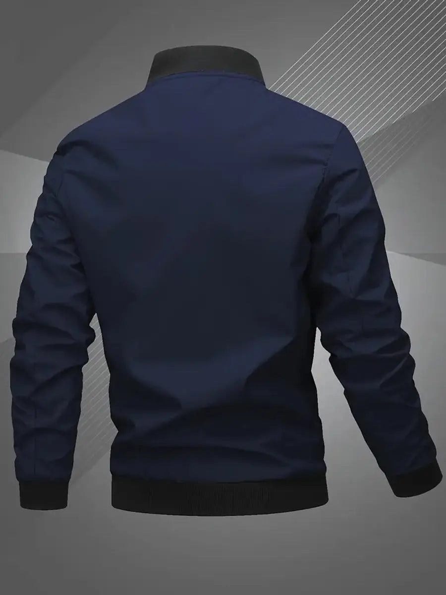 Chaqueta bomber ligera para hombre, con cierre y cuello de béisbol