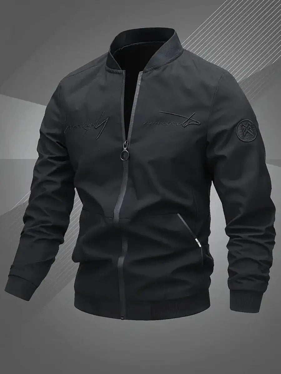 Chaqueta bomber ligera para hombre, con cierre y cuello de béisbol