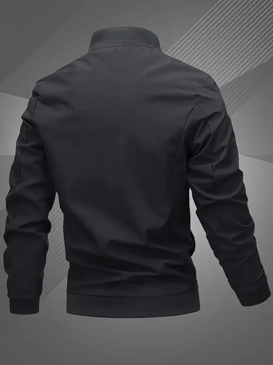 Chaqueta bomber ligera para hombre, con cierre y cuello de béisbol