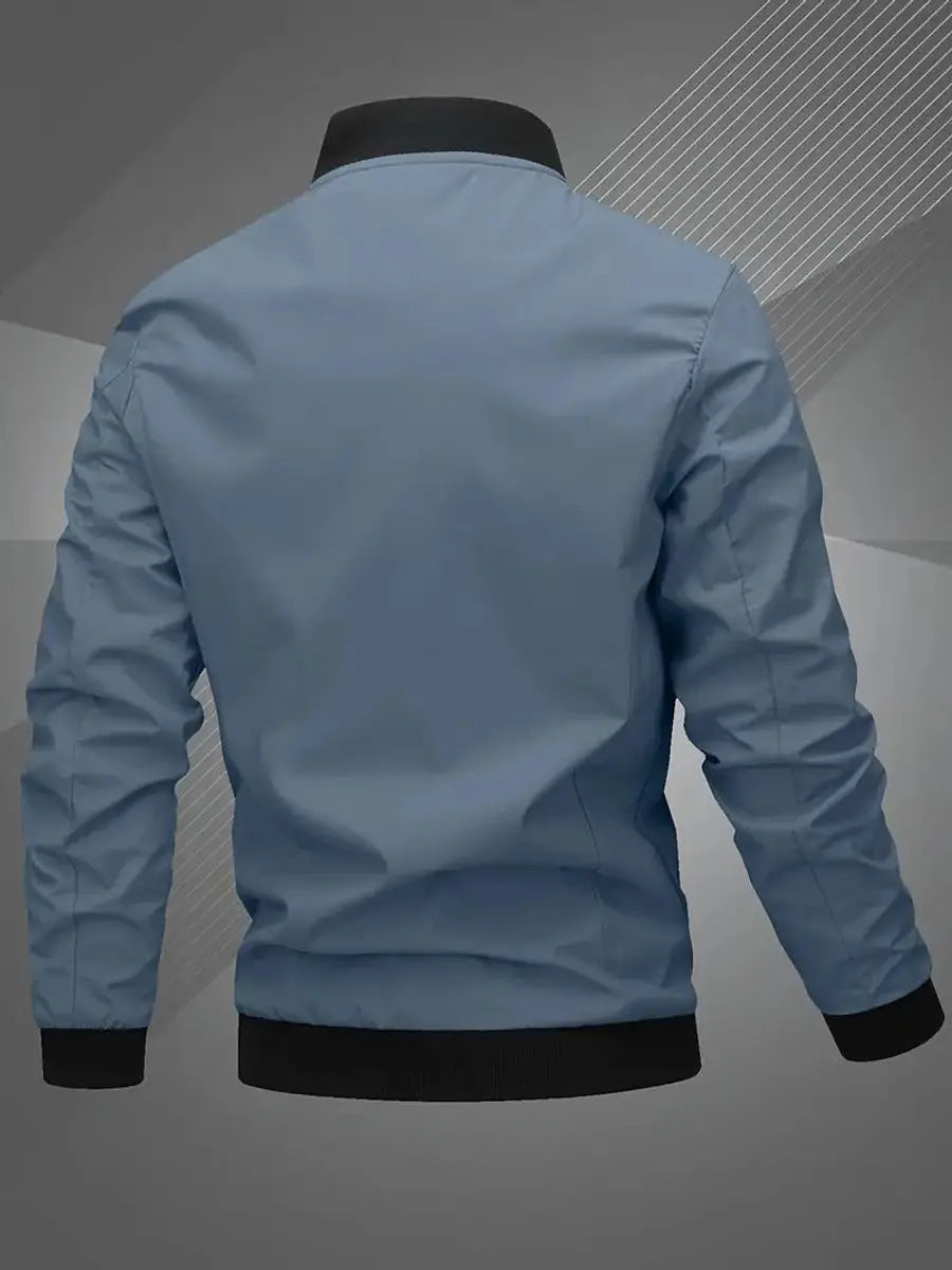 Chaqueta bomber ligera para hombre, con cierre y cuello de béisbol
