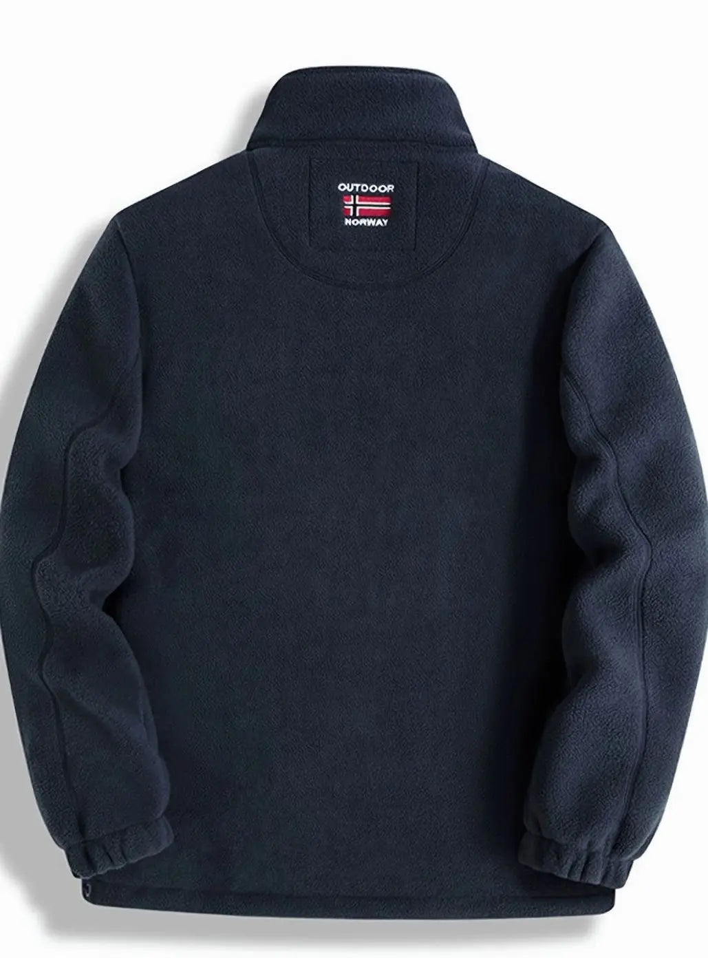 Chaqueta de forro polar para exteriores con cierre completo para hombre, cuello alto