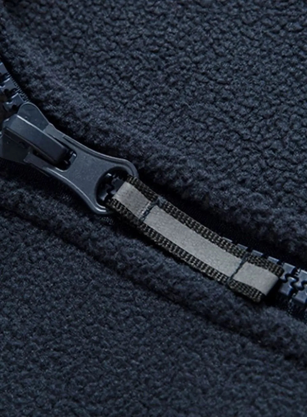 Chaqueta de forro polar para exteriores con cierre completo para hombre, cuello alto