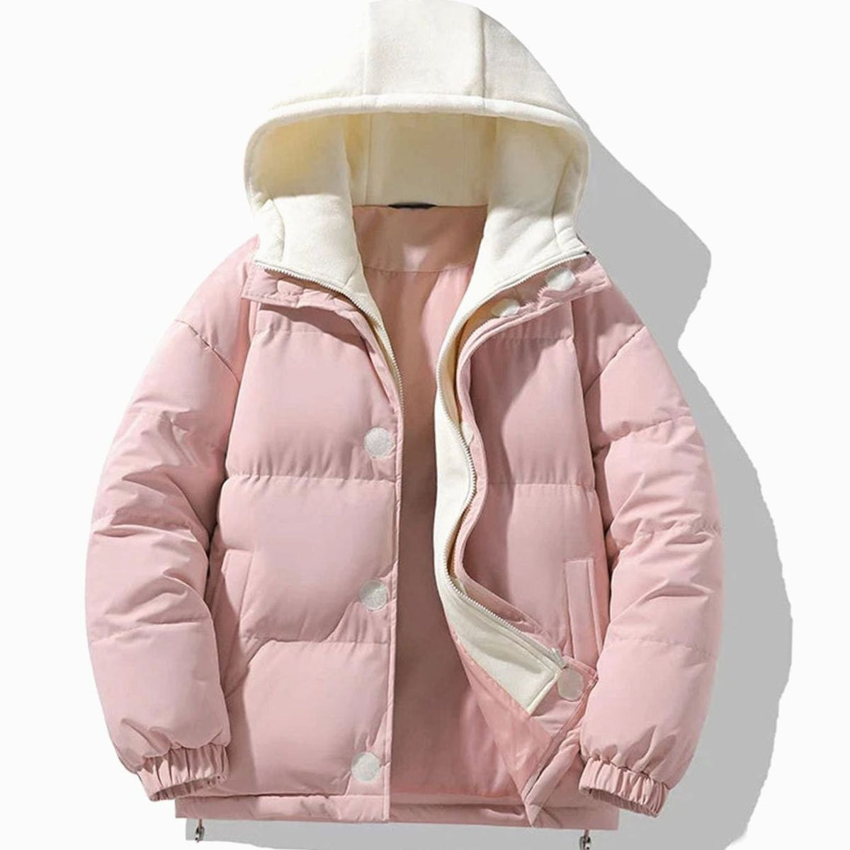Chaqueta acolchada para hombre con capucha en contraste
