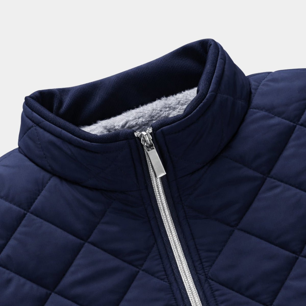Chaqueta de invierno acolchada con forro polar para hombre y cierre