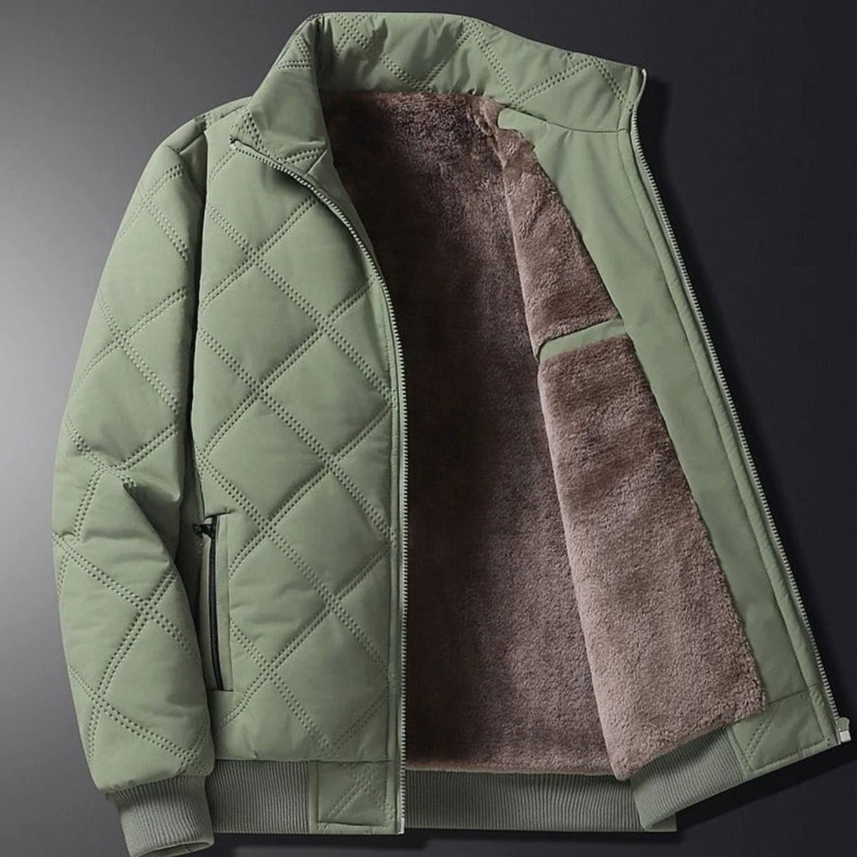Chaqueta de invierno cortavientos para hombre, acolchada y con forro polar