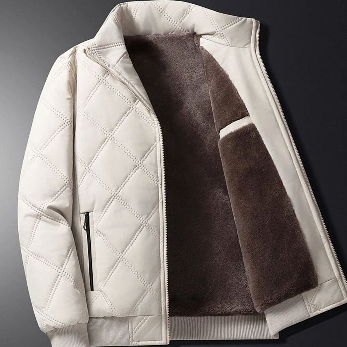 Chaqueta de invierno cortavientos para hombre, acolchada y con forro polar