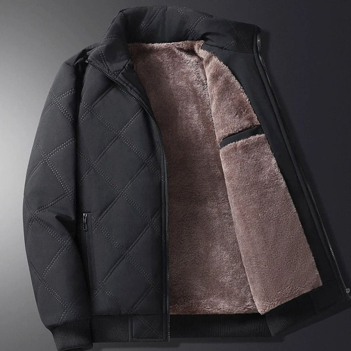 Chaqueta de invierno cortavientos para hombre, acolchada y con forro polar