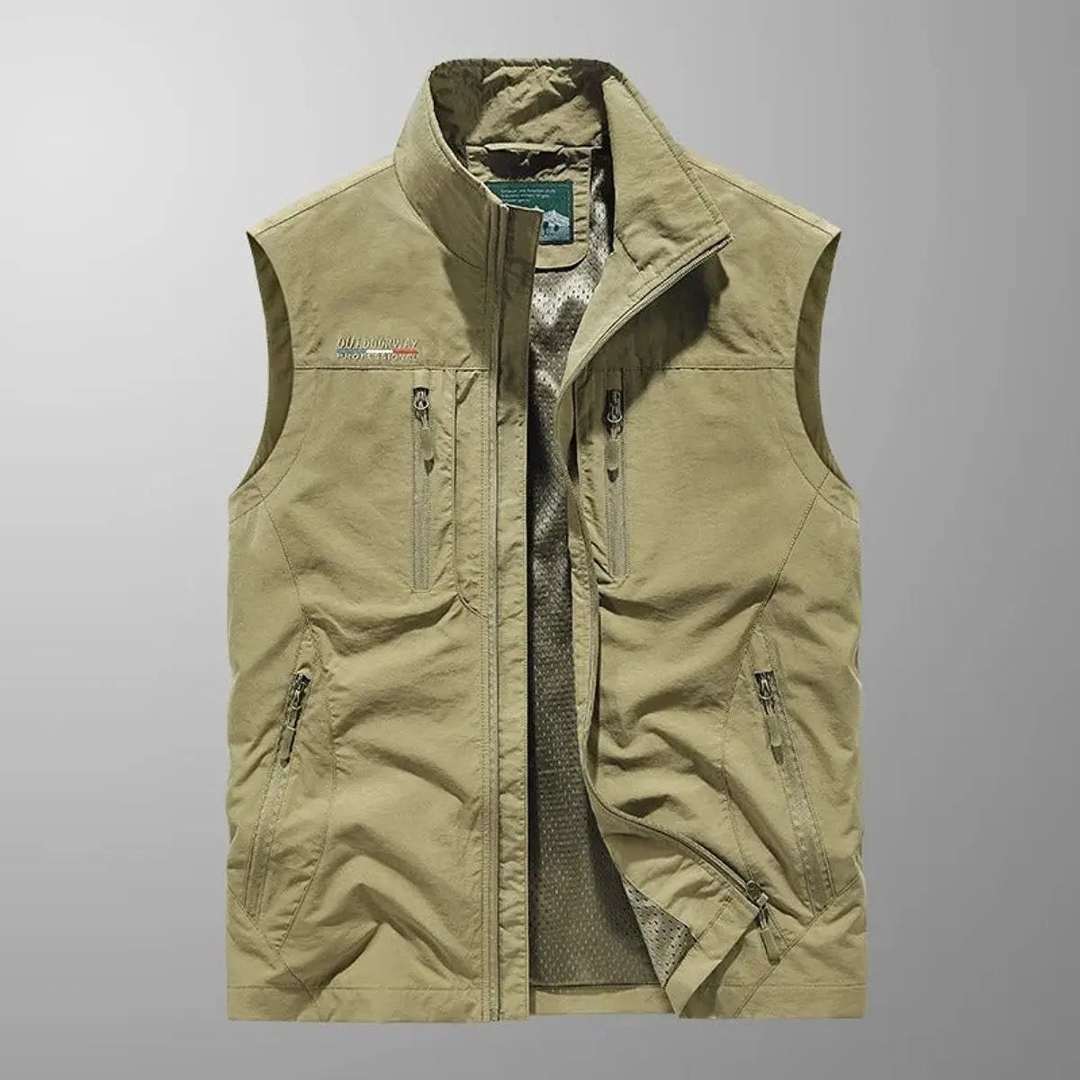 Chaleco ligero sin mangas para hombre, con varios bolsillos y cremallera