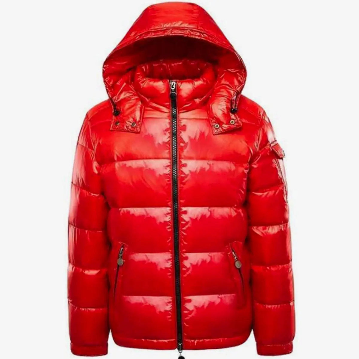 Abrigo acolchado de invierno para hombre, con capucha brillante y cierre completo