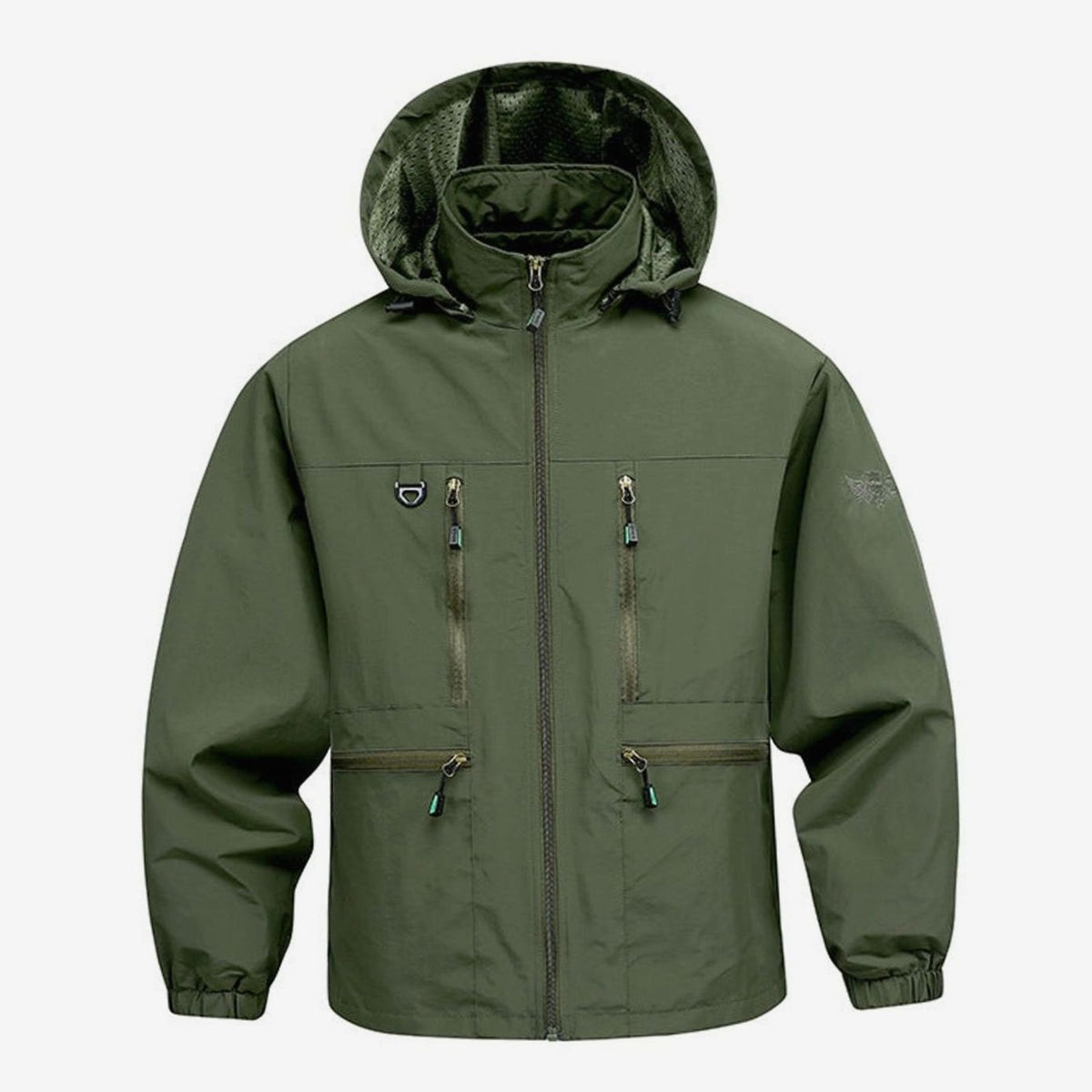 Chaqueta cortavientos ligera con capucha para hombre, para exteriores