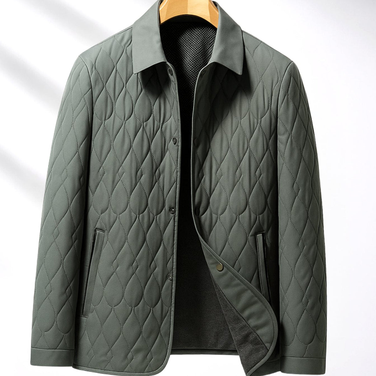 Chaqueta acolchada ligera para hombre, con botones delanteros