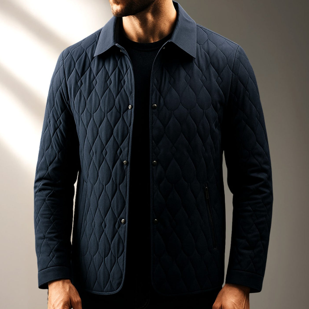 Chaqueta acolchada ligera para hombre, con botones delanteros