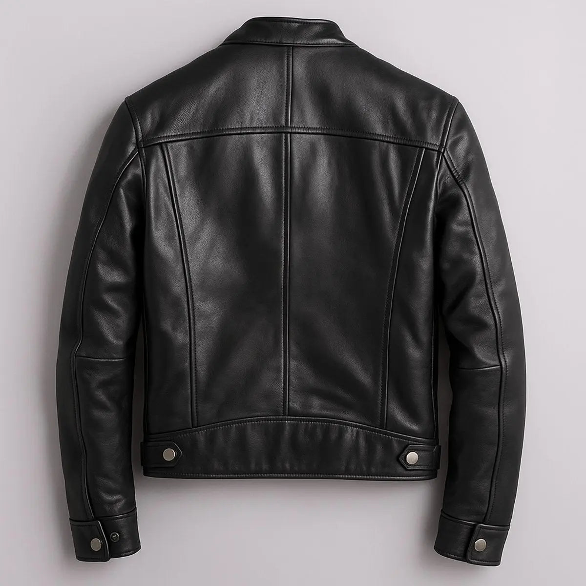 Chaqueta acolchada de estilo biker para hombre, con efecto de piel y cremallera