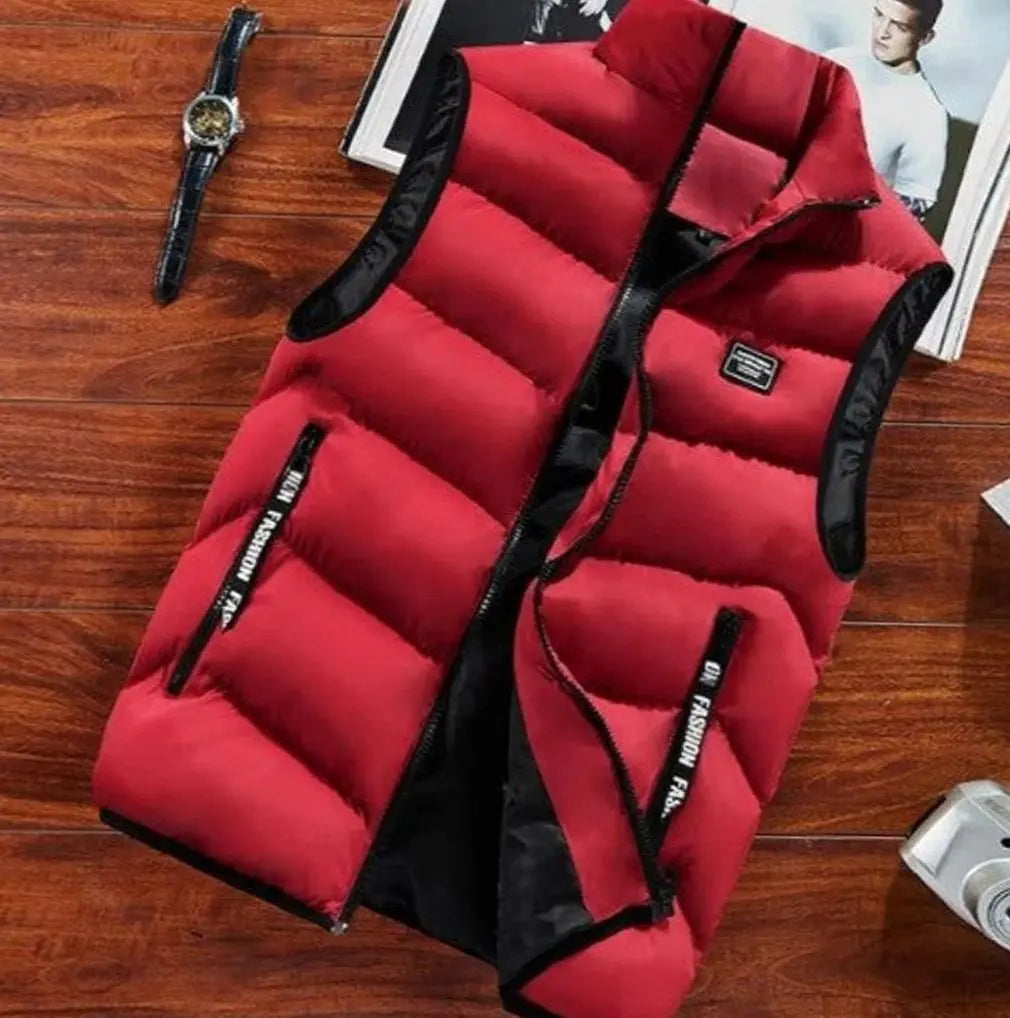 Chaleco acolchado de plumón para hombre, sin mangas