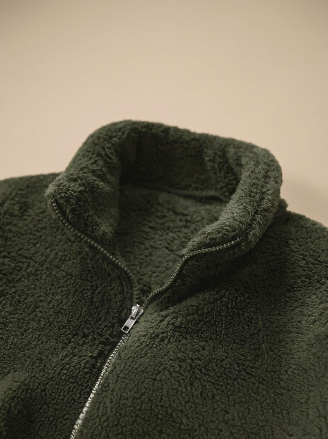 Noah | Chaqueta de felpa sherpa para hombre, con cremallera completa y cuello alzado