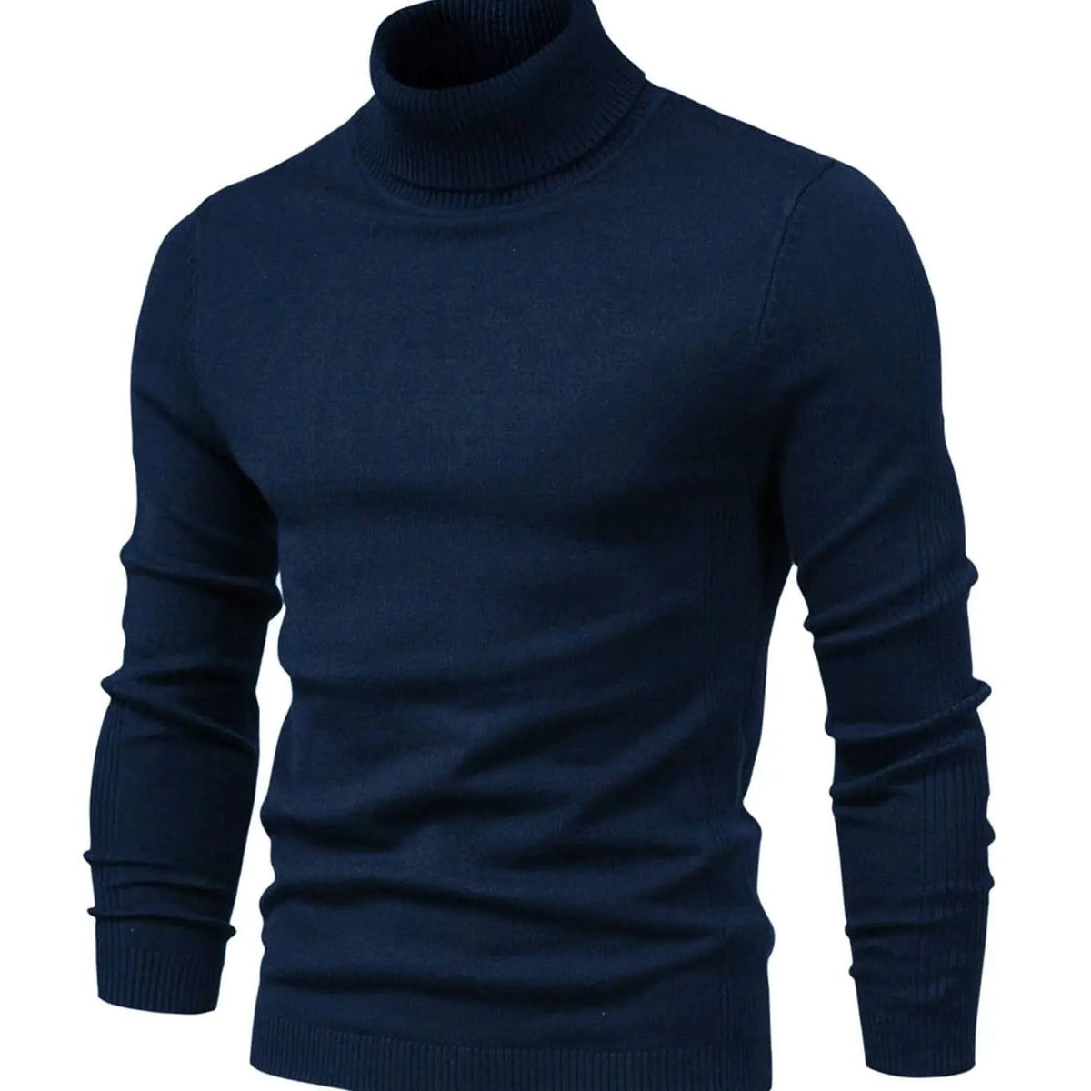 Jersey de punto de cuello alto para hombre, entallado y de estilo informal