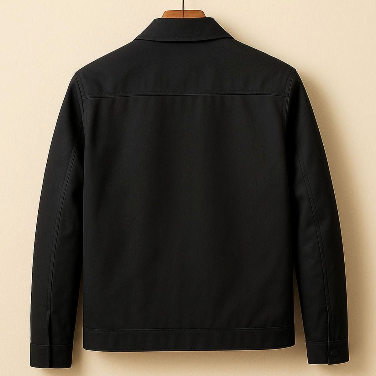 Chaqueta Harrington elegante e informal para hombre, con forro de cuadros y cierre frontal