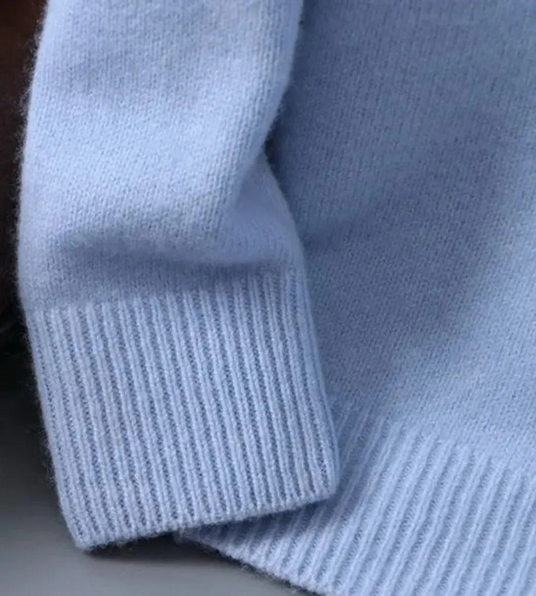 Jersey de punto suave de mohair para hombre, con cuello redondo