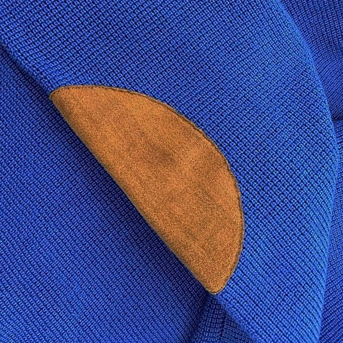 Jersey de punto waffle para hombre, con botones en el cuello y parches en los codos