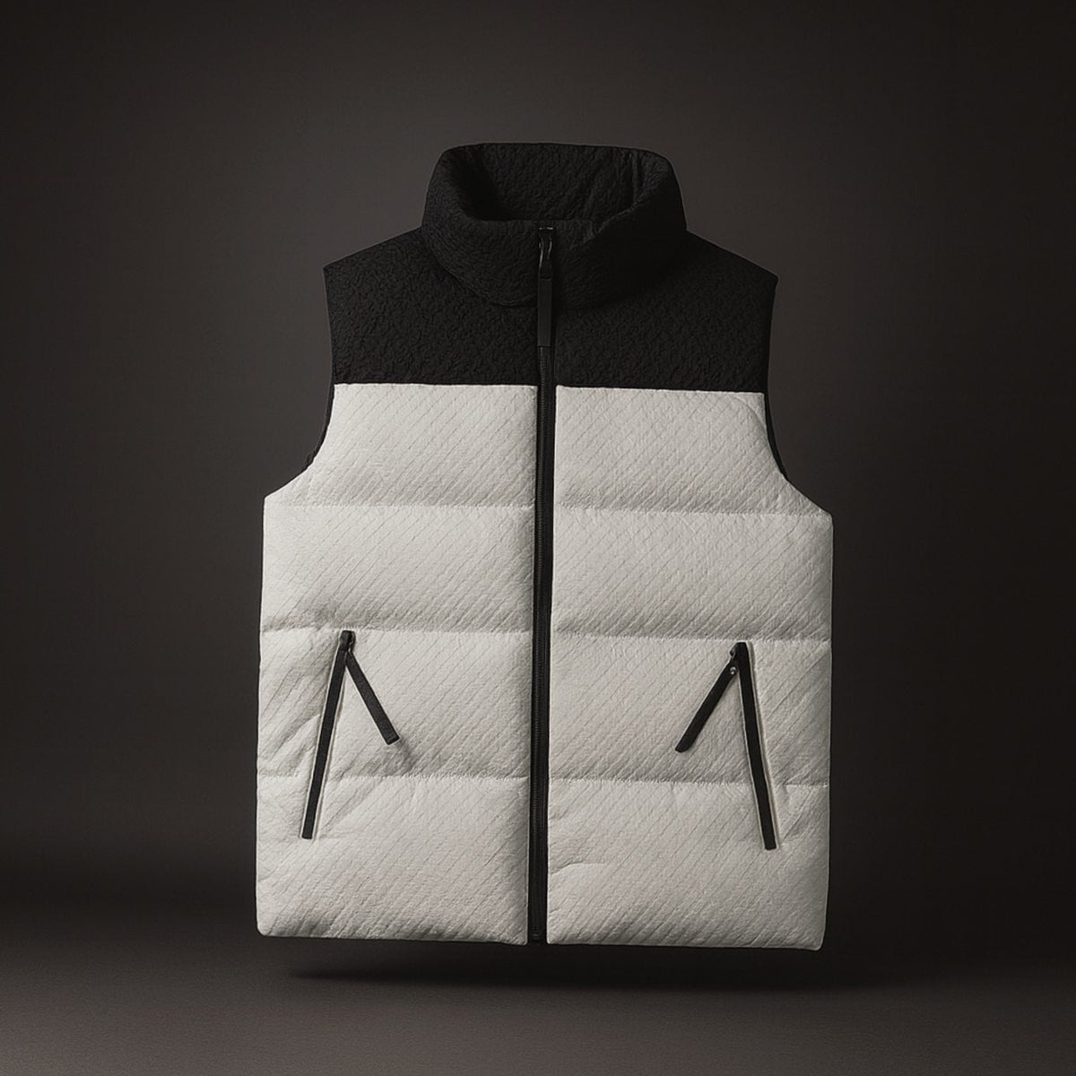 Chaleco acolchado impermeable para hombre, de cuello alto y sin mangas