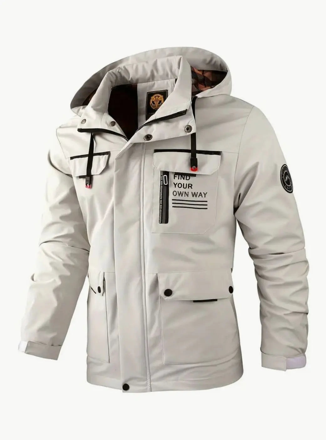 Chaqueta de invierno impermeable para hombre, con capucha y múltiples bolsillos
