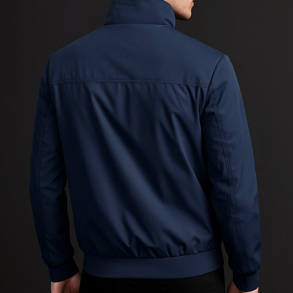 Chaqueta bomber resistente a la intemperie para hombre, con cierre y forro de cuadros