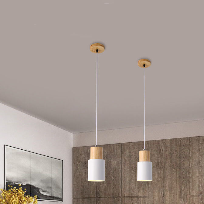 Lámpara colgante minimalista cilíndrica de aluminio con cable ajustable