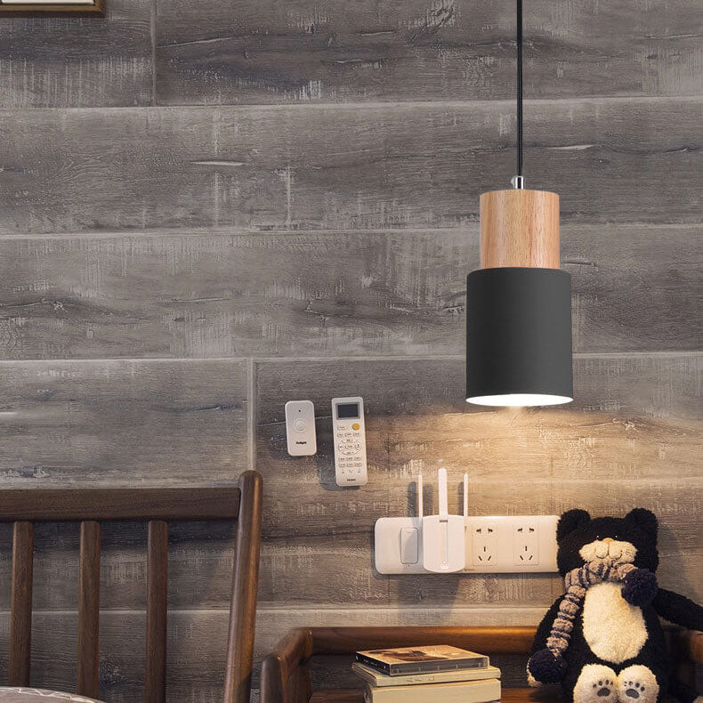 Lámpara colgante minimalista cilíndrica de aluminio con cable ajustable