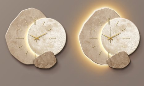 Reloj de pared minimalista escandinavo de metal y madera con mecanismo silencioso