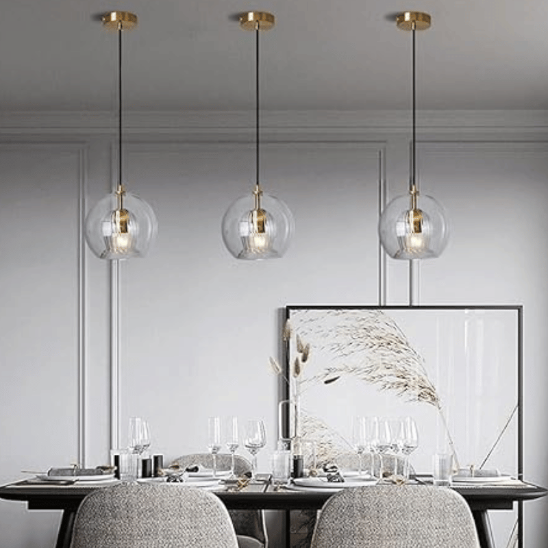 Lámpara colgante moderna y elegante de aluminio y vidrio con longitud ajustable