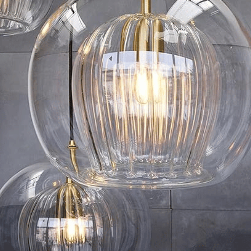 Lámpara colgante moderna y elegante de aluminio y vidrio con longitud ajustable