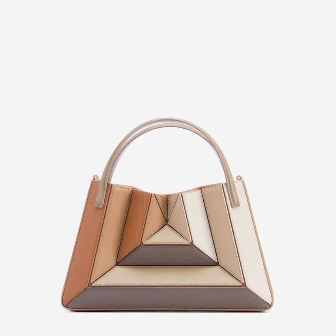 Bolso tote geométrico de uso diario, espacioso y con múltiples paneles
