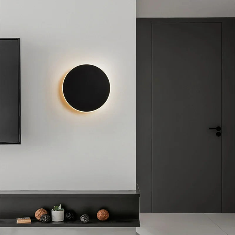 Lámpara de pared minimalista redonda con control táctil y sensor