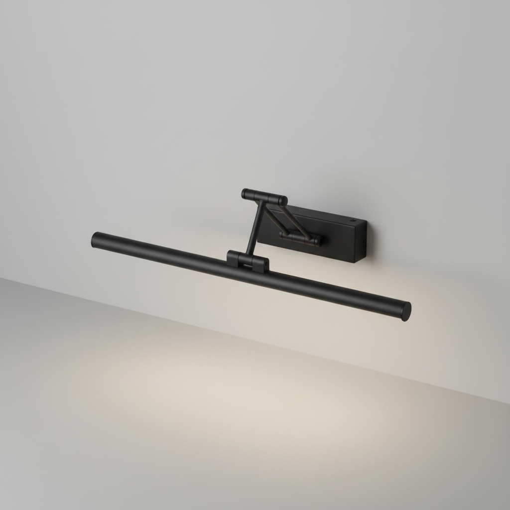 Lámpara de pared delgada de metal y acrílico, resistente a la humedad, con espejo