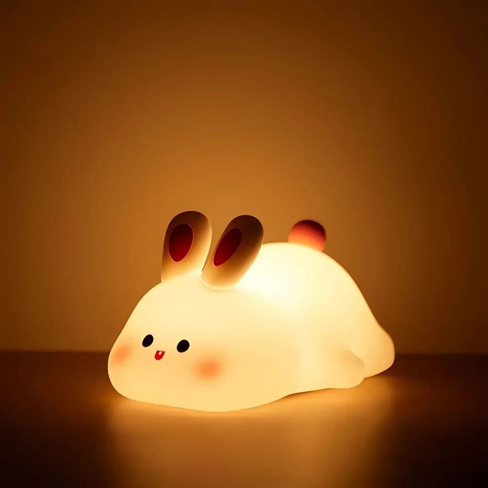 Lámpara de mesa nocturna infantil portátil con forma de animal, regulable y adorable