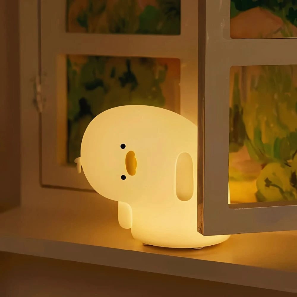 Lámpara de mesa nocturna infantil portátil con forma de animal, regulable y adorable